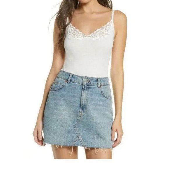 Free People Intimately Side of Sass Lace Trim Bodysuit - Picture 2 of 11